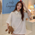 White shirt women 2020 Summer polo shirt women Korean Style Fashion Women's clothing Short-Sleeve Women shirt loose Tops shirt