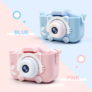 Children Kids Camera Cute Toy Cat Mini Digital Camera IPS Screen HD 1080P 20 Megapixel Dual Camera Birthday Gift For Girl Boy