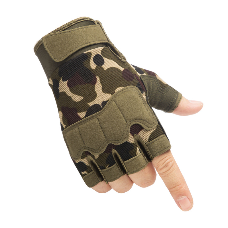 Fingerless Tactical Gloves Military Multicam Camo Outdoor Anti-Slip CS Battle Shooting Paintball Airsoft Army Hunting Gloves