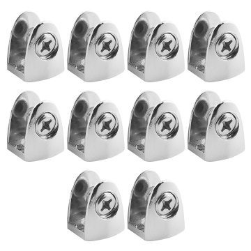 10pcs Anti Corrosion Home Handrails Staircase Zinc Alloy Glass Clamp Flat Back Smooth Hardware 8 To 10mm Adjustable Balustrade