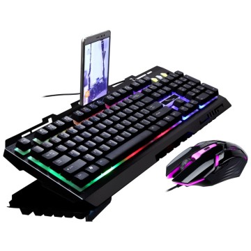 USB Wired Gaming Keyboard and Mouse Set rgb Backlight Keyboard Mouse Combo For pc Computer mobile keyboard gamer White Keypad