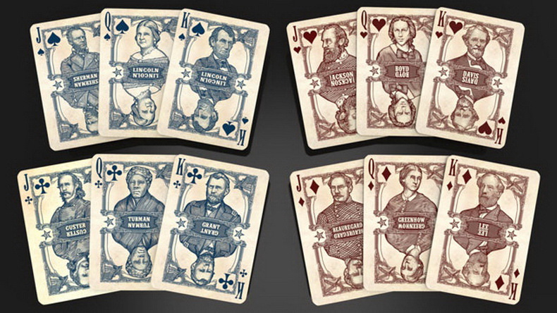 Bicycle Civil War Union Confederate Brown/Blue Playing Cards Deck Poker Size Collectable Cards Magic Tricks Props