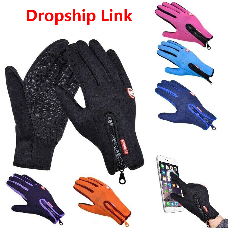 Dropshipping Hiking Winter Bicycle Bike Cycling Gloves For Men Women Windstopper Silicone Anti Slip Soft Warm Gloves