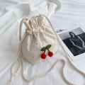 Girl Flower Bucket Bag Foreign Style Versatile Casual Shoulder Messenger Bag For Women Print Handbags Small Capacity Purse