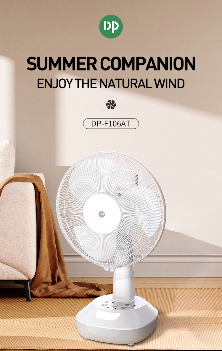 Rechargeable Pedestal Fan 12 inch Table Fan with LED Light--detail-1