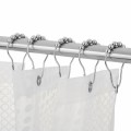 12pcs Practical Stainless Steel Curtain Hook Bath Rollerball Shower Curtains Glide Rings Convenient Home Bathroom Accessory #LR1