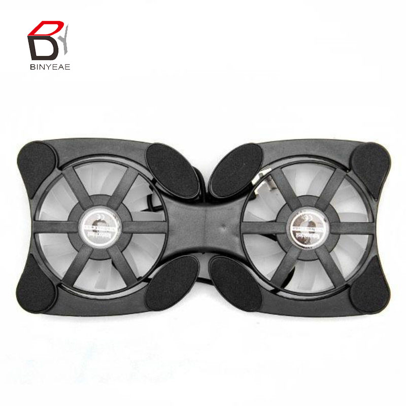 2 USB fan Port Mini Ocus Laptop notebook cooling pad Cooler Cooling Pad Folding Cooler Coller Fan Black Color