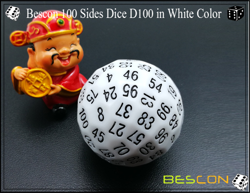 Bescon 100 Sides Dice D100 in White Color-1