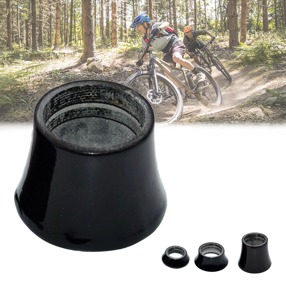Matte Black Headset Stem Spacer Bicycle Cone Shape Hollowed Easy Install Washer Lightweight Professional Carbon Fiber Practical