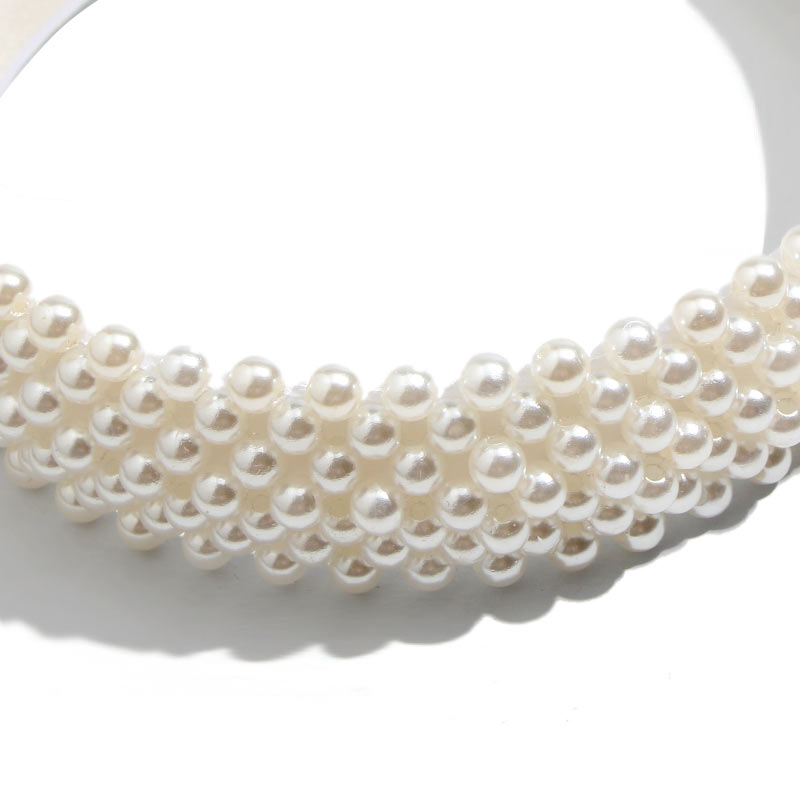 JJFOUCS Pearl Headband For Women Wedding Bridal Hair Accessories Handmade Wide Hair Hoop Girls Headwear Wedding 2019 Jewelry