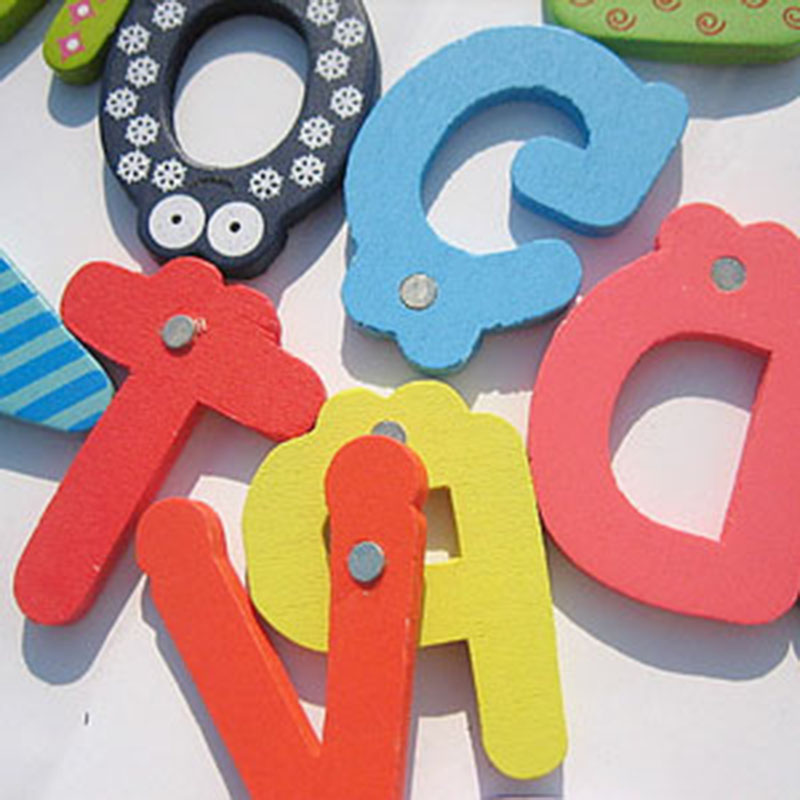 26pcs/set Montessori Educational Wooden Toys For Children Cartoon Alphabet Fridge Blackboard Stickers Math Toys Kids Gift