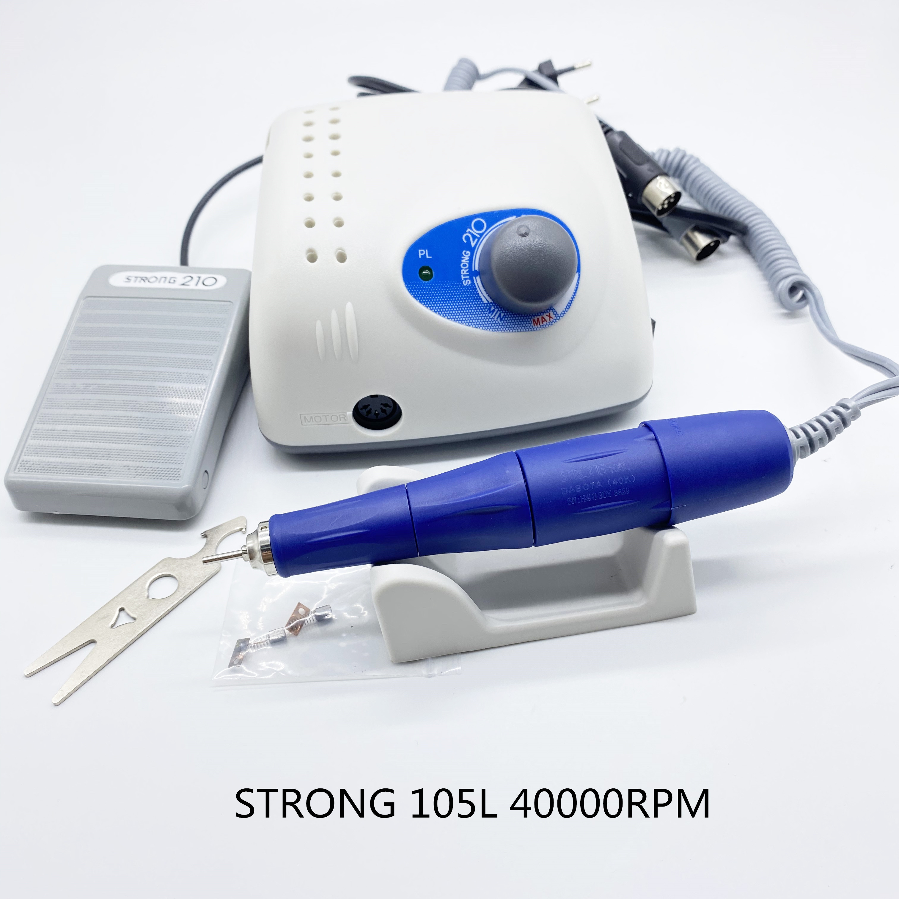 40000RPM Strong 210 Control Box strong 105L Micromotor Handpiece Electric Manicure Drill polishing Drill equipment Used for Nail