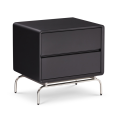Solid wood bedside table minimalist modern home bedroom light luxury high-end black storage box