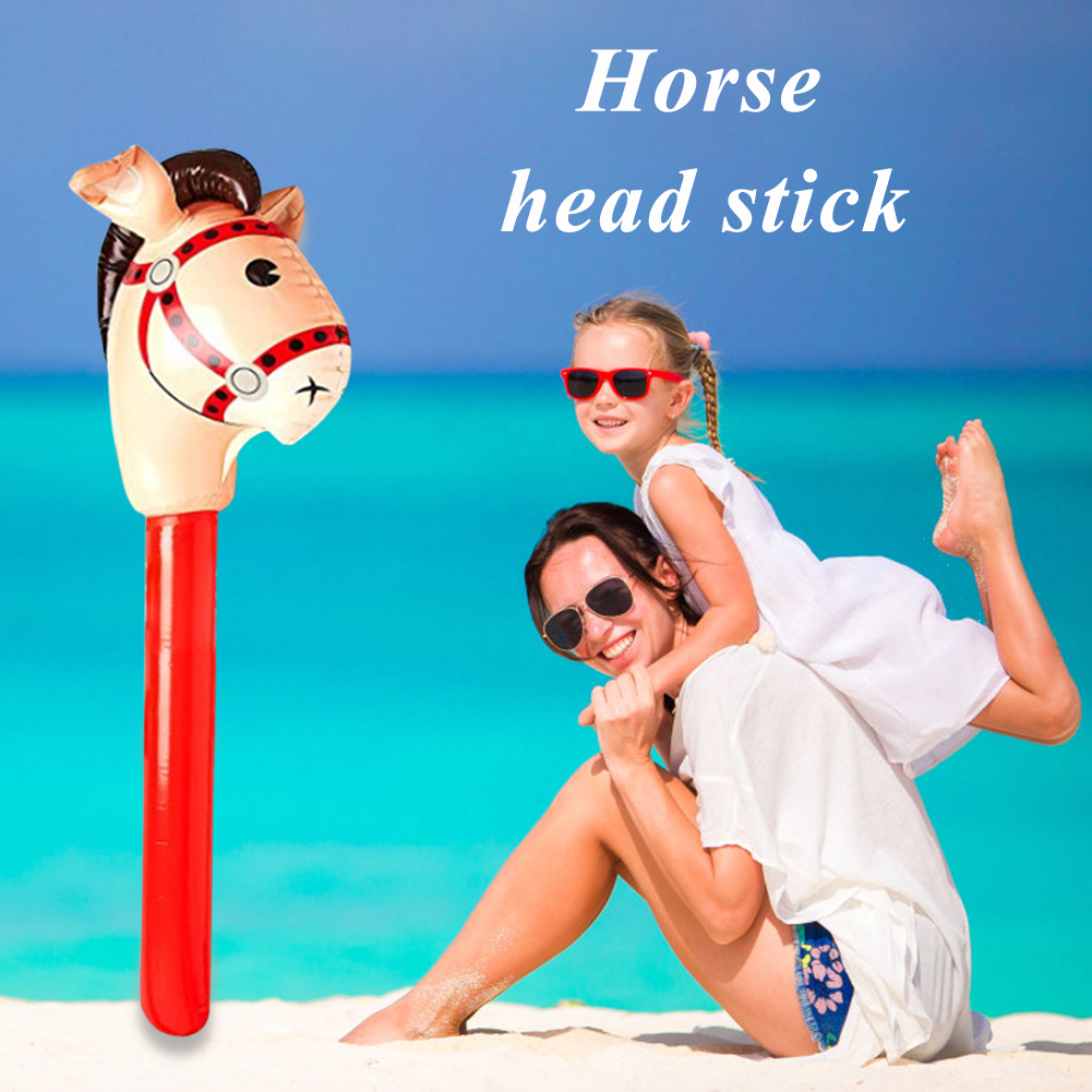 1pc Kids Stick Horses Ride On Animal Toys For Children Outdoor Riding Game Plaything Horsehead Inflatable Horse Toy