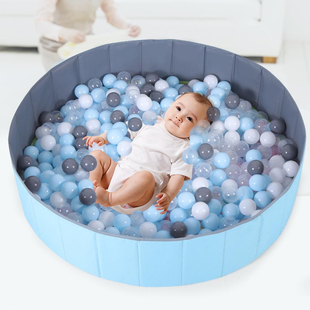 100cm Round Kids Ball Pit Folding Indoor Ocean Ball Pool Layout Fence Baby Game House Children's Tent Color Wave Ball Pool