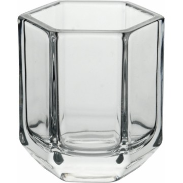 Hexagon glass jar shaped