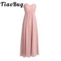 TiaoBug 2020 Wedding Formal Bridesmaid Dress Pink Long Chiffon Elegant Bridesmaid Dress Vestido de Festa de Floor Lady Dresses