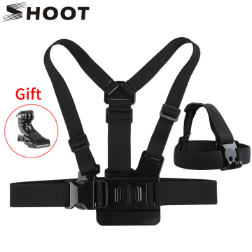 SHOOT Adjustable Harness Chest Strap Head Strap Belt for GoPro Hero 9 8 7 5 Black Xiaomi Yi 4K Sjcam Sj4000 Go Pro 7 8 Accessory