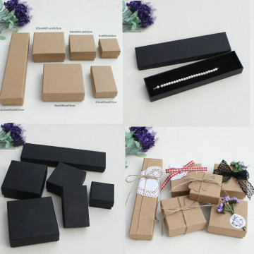 1 Pcs Jewelry Display Gifts Box Holder Black Khaki Kraft Paper Organizer Engagement Ring Jewelry Packaging Necklace Bracelet