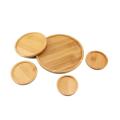 WINOMO 6pcs 7.5x7.5cm Bamboo Round Flower Pot Tray Bonsai Succulent Plant Saucer for Indoor & Outdoor Plants