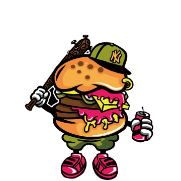 Three Ratels C520 Fashion brand funny MR hamburger Car Stickers Decal Laptop Motorcycle Accessories