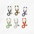 Doctors Nurses Gold Sliver Mini Stethoscope Brooches Pins Jackets Coat Lapel Pin Bag Button Collar Badges Gifts Medical Jewelry