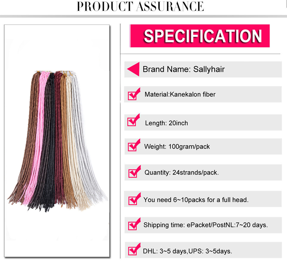 1 pack 24strands dreadlocks Crochet Braids Synthetic Hair Extensions Braiding Hair (10)_