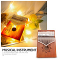 Wood Kalimba Mahogany Thumb Piano Musical Instrument Finger Percussion with Tuning Tool for Music Lover Accessories
