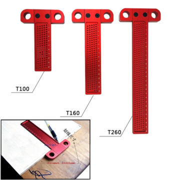 woodworking hole scriber ruler aluminum alloy T-shaped ruler woodworking mini scriber crossed Measuring tool Precision Cross-cal