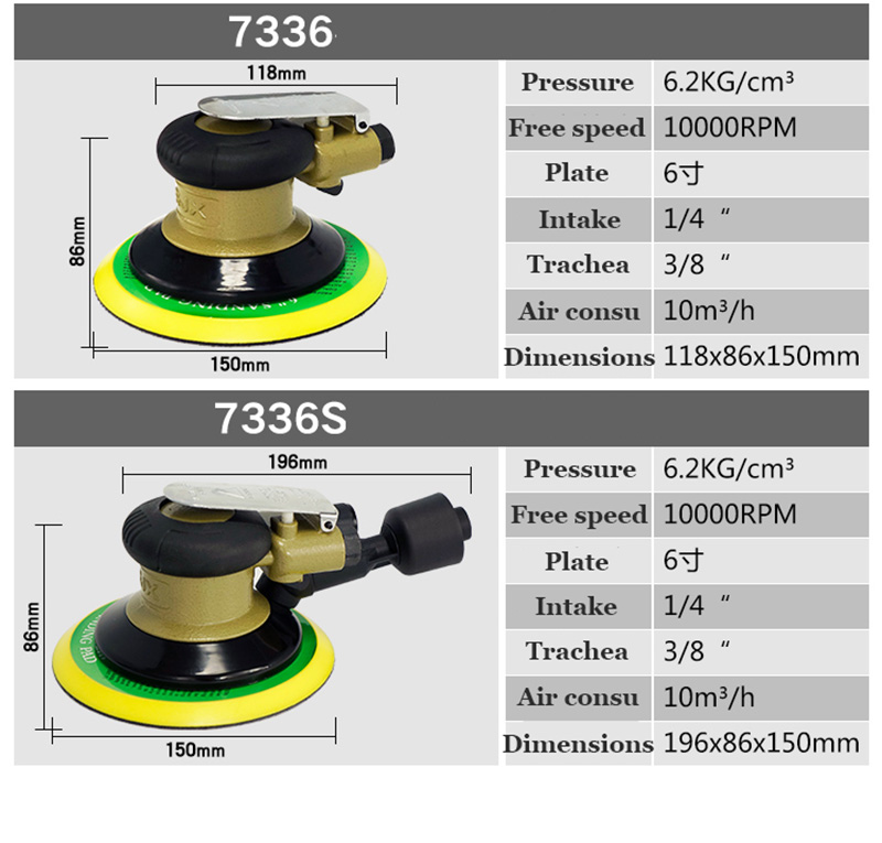 One piece Top Quality 5'', 6'' Air Sander / Grinder Pneumatic Polishing Machine Air Polisher Tool