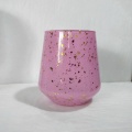 Colorful mecury gold dots glass candle holder glass jar candle