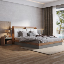 luxury furniture bedroom Nordic Light Luxury Wooden Bed
