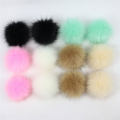 12PCs 8cm PomPom Ball Faux Fox Furling DIY Fluff Balls for Pom Pom Hats Key Chain Scarf Pompoms Accessories