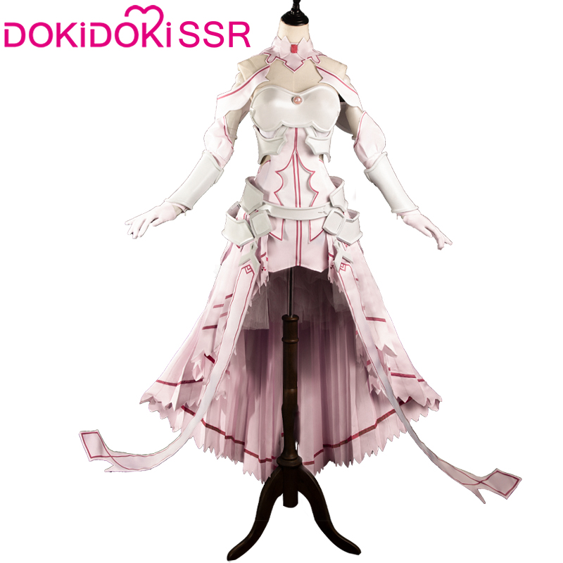 DokiDoki-SSR Anime Sword Art Online Yuuki Asuna Cosplay SAO Women Girl Dress Costume Sword Art Online Cosplay Asuna Costume Game