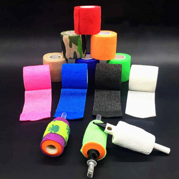 self-adherent cohesive tape Tattoo Accesories Grip Wrap Roll Elastic Bandage Handle Tube Disposable Self Adherent tattoo grip