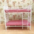 1/12 Dollhouse Model Accessories Mini Furniture Iron Frame Two-layer Bed Kids Toys Furniture