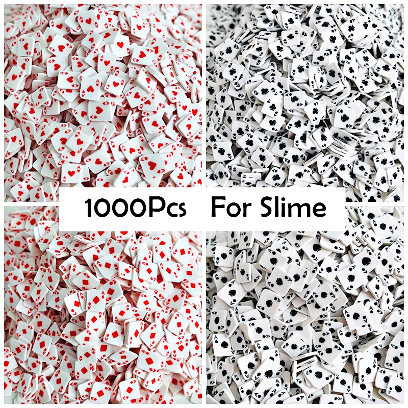 1000pcs Slime Poker Slices Filler For Slime Fruit Addition Charms For Diy Lizun Slime Accessories Supplies Nail Art Toy