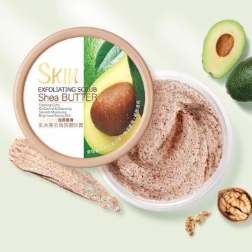 Smooth Brightening Avocado Whitening Face Wash Body Scrub Shea Butter Exfoliating Gel Deep Cleansing Pores Acne Treatment Scrub