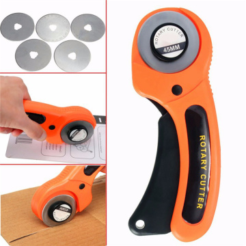 Knife 45mm Rotary Cutter Set Blades For Fabric Paper Vinyl Circular Cut Cutting Disc Patchwork Leather Craft Sewing Tool