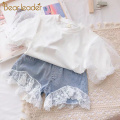 Bear Leader Girls Sets 2021 New Summer Children T-shirt and Denim Pants 2PCS Kids Outfits Casual Girl Clothing Fashion Soft Suit