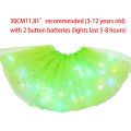 Women Girls Kids Neon LED Tutu Skirt Party Stage Dance Wear Pleated Layered Tulle Light Up Short Dress Wings for 3-12 years old