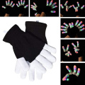 1 Pair LED Light Glowing Gloves Colorful Luminous Flashing Skeleton Gloves Christmas Halloween Stage Holiday Events Party Supply