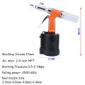 3.2mm 4.0mm 4.8mm 6.4mm Strong Type Air Rivet Gun 1/4 Inch Rivet Gun Heavy Duty Pneumatic Hydraulic Rivet Tool