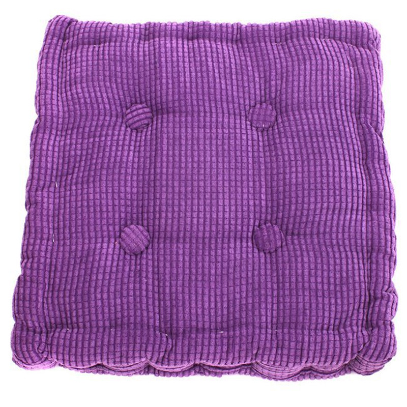Thick Corduroy Elastic Chair Cushions For Kitchen Chair Solid Color Seat Cushion Square Floor Cushion Machine Washable KO672720