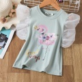 New Brand Girls Animal Print T shirt Unisex Unicornio Tee Clothes Children Cartoon Top For 3 4 5 6 7 8 Years Kids Birthday Wear