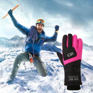 Women Snowmobile Winter Warm Ski Gloves Sports Waterproof Windproof Snow Mitten Adjustable Ski Strap Skiing Glove Cycling Men