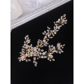 Gold Wedding Hair Accessories Rhinestone Pearl Luxury Headband and Earrings For Women Wholesale Bridal Headwear hair jewelry