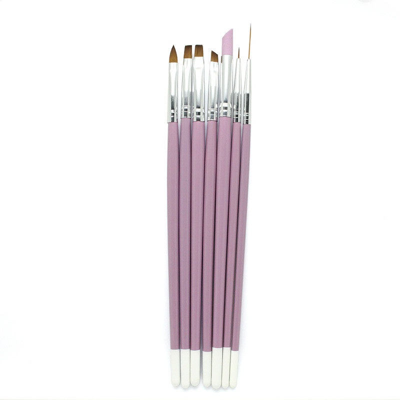 7Pcs Hot High Quality Professional Acrylic Liquid For Nail Acrylic Nail Art Pen Tips UV Builder Gel Painting Brush Manicure Set