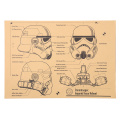 TIE LER Helmet Design Drawings Poster Adornment Design Drawings Nostalgic Retro Kraft Paper Wall Stickers 51x35.5cm