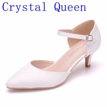 Crystal Queen Women Sandals Summer High Heels Sandal white Heels Sandals Party Pumps Mary Janes Leisure Ladies Shoes Plus Size42